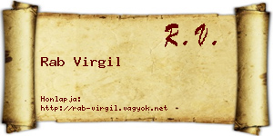 Rab Virgil névjegykártya